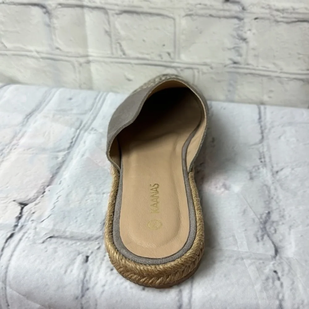 Kaanas Melilla Snakeskin Print Espadrille Mule‎ Slide Flat Shoes Size 7